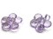 2 35mm Large Purple Flat Faceted Flower Plastic Shank Buttons